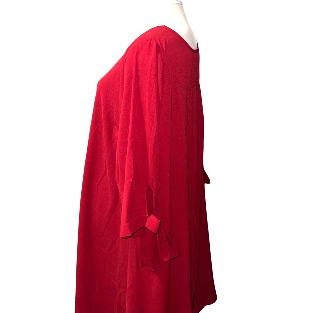 ChicSoul Tie Sleeve Midi Casual Work Dress Sz 3XL Red Womens - Picture 10 of 16